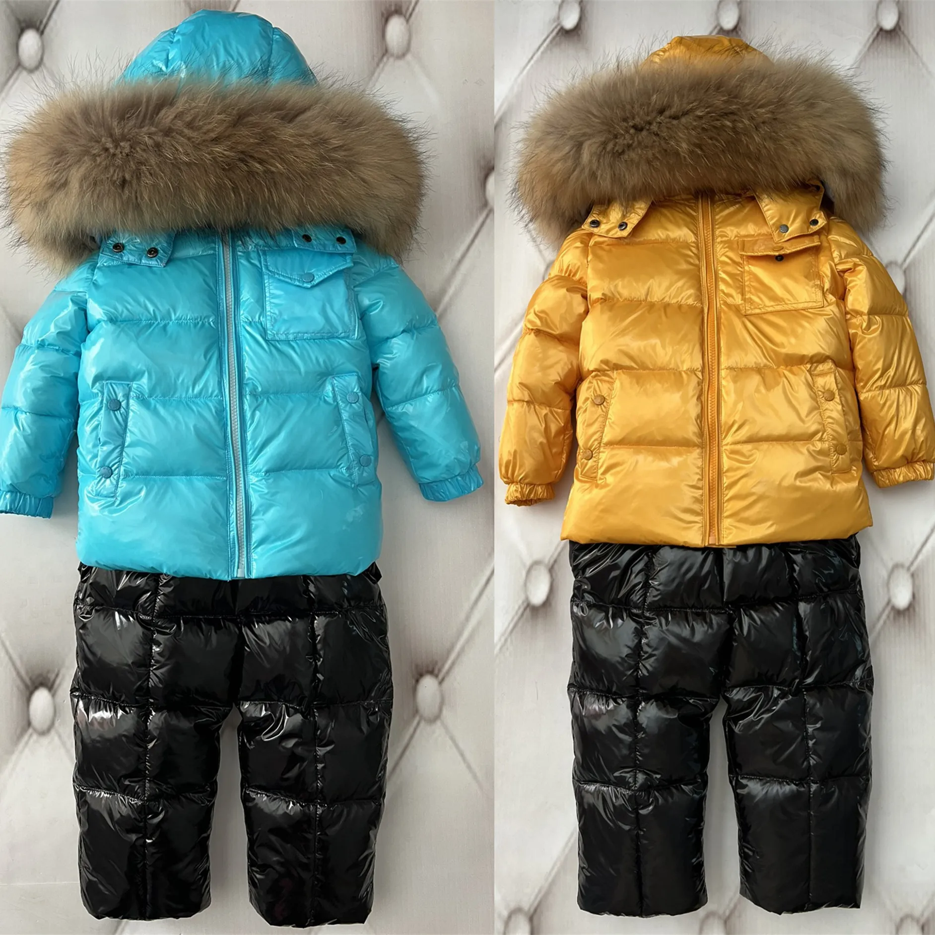 Down coat childrens jacket baby boys clothing Winter outwear keep warm puffer jackets kids fur collar hooded outerwear coats for boy girls clothes Christmas gift