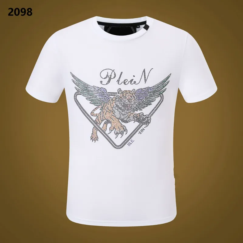 Ny stil Phillip Plain Men T Shirts Designer PP Skull Diamond T Shirt Kort ärm Dollar Brown Bear Brand Tee High Quality Skulls T Shirt Tops PP12098