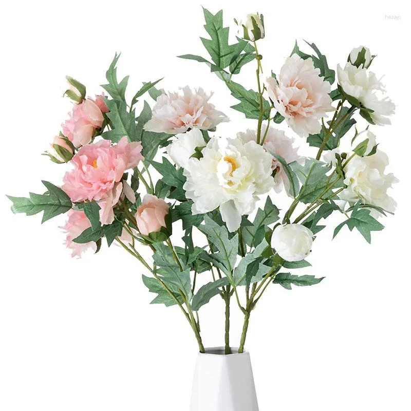 Dekorativa blommor 7 huvuden Autumn Slik Rose Peony Artificial Branch för Thanksgiving Day Harvest Festival Table Fall Wedding Decoration