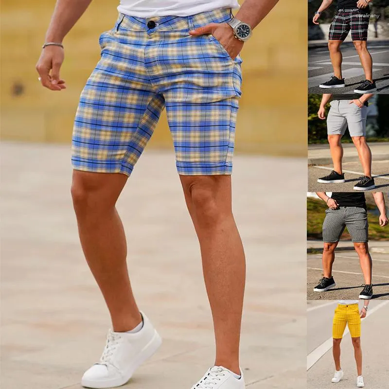 Mens yellow store plaid shorts