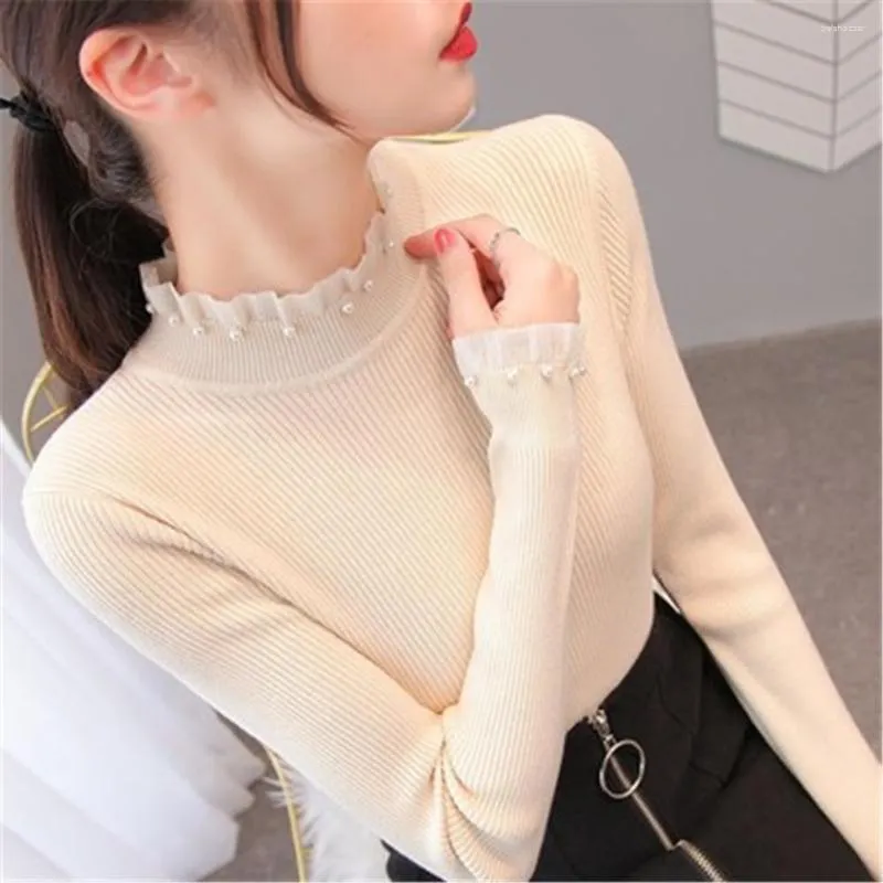 Women's Sweaters Fashion Style Slim Fit Knitwear Long Sleeve Underwear Top Korean 2023 Woman Turtleneck Sweater Autumn Winter