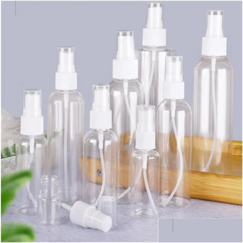 Bouteilles d'emballage en gros 5 ml 10 ml 20 ml 30 ml 50 ml 60 ml 80 ml 100 ml flacon pulvérisateur en plastique rechargeable par conteneur pour animaux de compagnie livraison directe d'otn9F