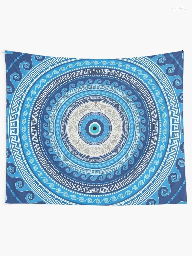 Greek Mati Mataki Evil Eye Blue Mandala Tapestry 2 Aesthetic Room Decoration For Bedroom And Bathroom From Yuanzhengg 16.17 DHgate.Com