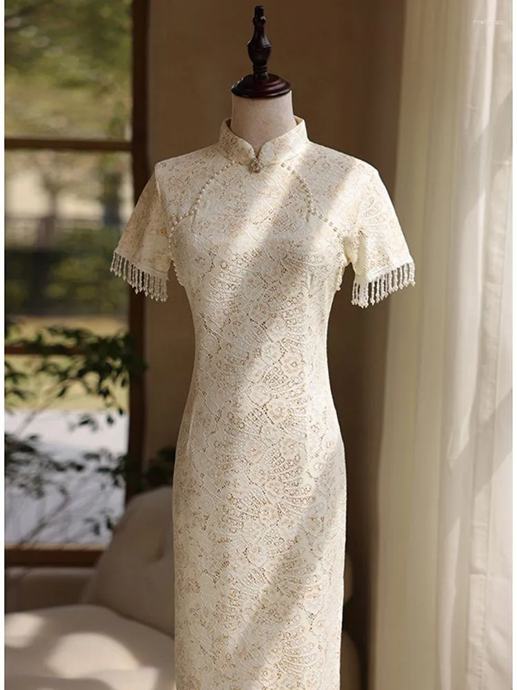 Ethnic Clothing Yourqipao Chinese Cheongsam Wedding Dresses Improved Young Women Toast Long Evening Qipao 2023