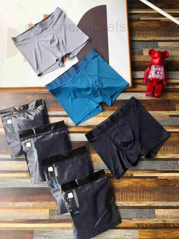 Underpants Designer Ett paket med tre stycken på webben med elastisk midjeband Modal Ice Silk Men's Boxer Shorts 9R8F