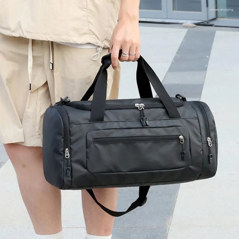 Duffel bags saco de viagem dos homens ao ar livre bolsas de fitness negócios grande capacidade oxford esportes bagagem sapato armazenamento seco molhado separação y9a