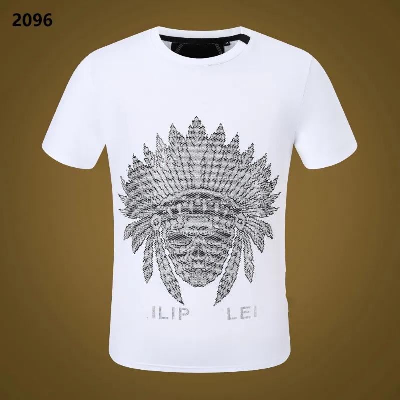 Ny stil Phillip Plain Men T Shirts Designer PP Skull Diamond T Shirt Kort ärm Dollar Brown Bear Brand Tee High Quality Skulls T Shirt Tops P209116