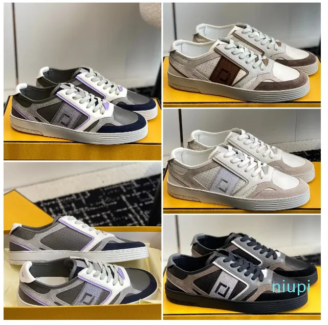 Scarpe da ginnastica basse da donna Scarpe da ginnastica basse di lusso in pelle color block Camoscio Scarpe da ginnastica basse grigie Moda all'aperto Scarpe sportive casual con lacci