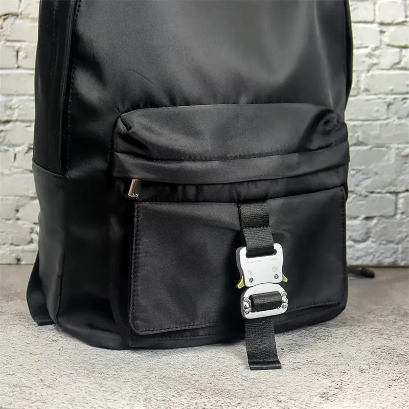 Black Nylon Backpack With Adjustable Straps Casual Unisex Black Nylon Backpack With Adjustable Straps Casual Unisex