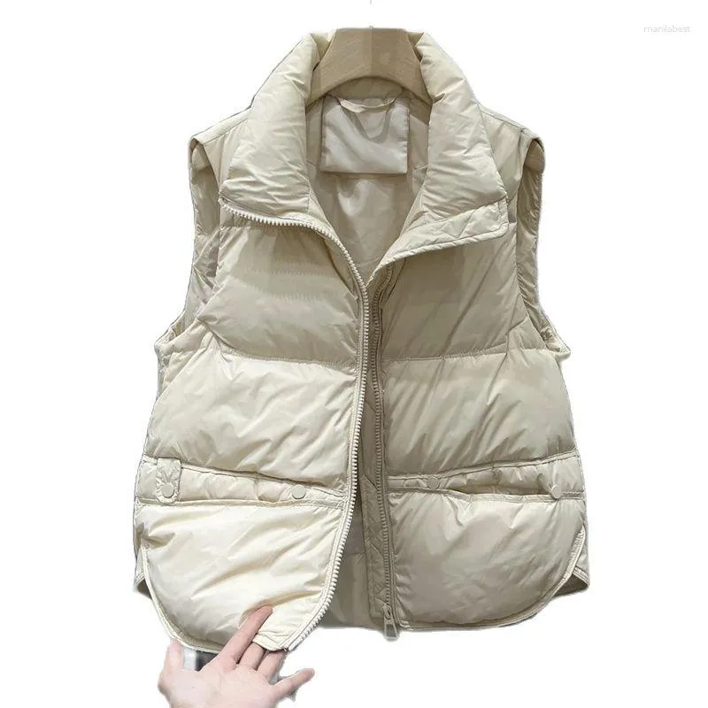 Damskie okopy płaszcze projekt mody stojący kołnierz w dół bawełniany kamizelka kobiet 2023 Autumn Winter Jacket Casual Walkth Tops