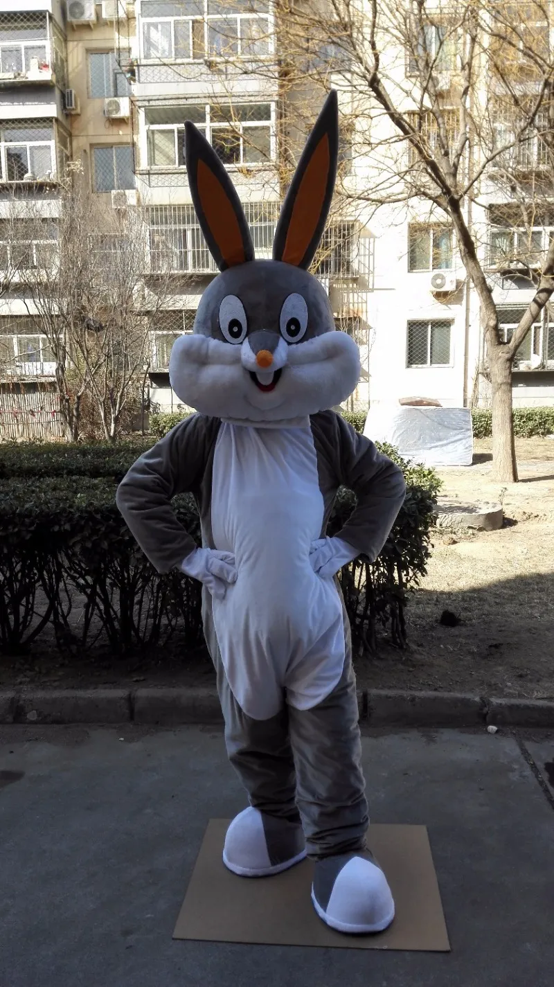 Grey Rabbit Bunny Mascot Costume Custom Anime Fancy Dress Outfit For ...