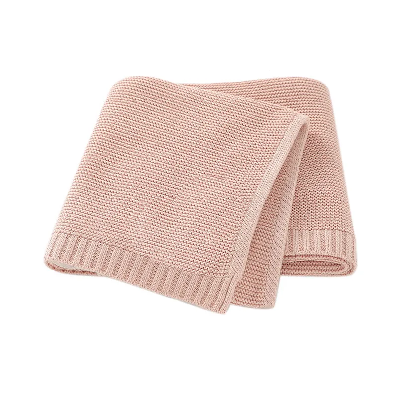 Filtar Swaddling Filtar Född Bomull Knit Super Soft Spädbarn Svaddle Filtar Baby Girls Boys Barnvagnar Cover Wrap Kids Sängkläder 230905