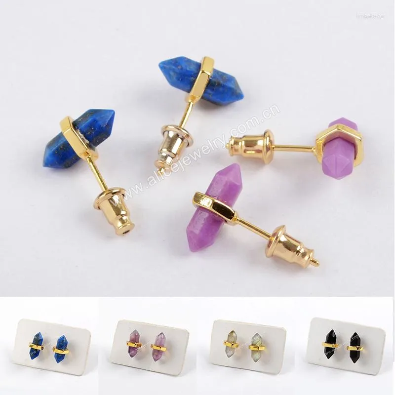 Dangle Brincos Boho Hexagonal Coluna Stud Cura Reiki Cristal Natural Quartz Piercing Brinco Para Mulheres Chic Amizade Jóias Presente