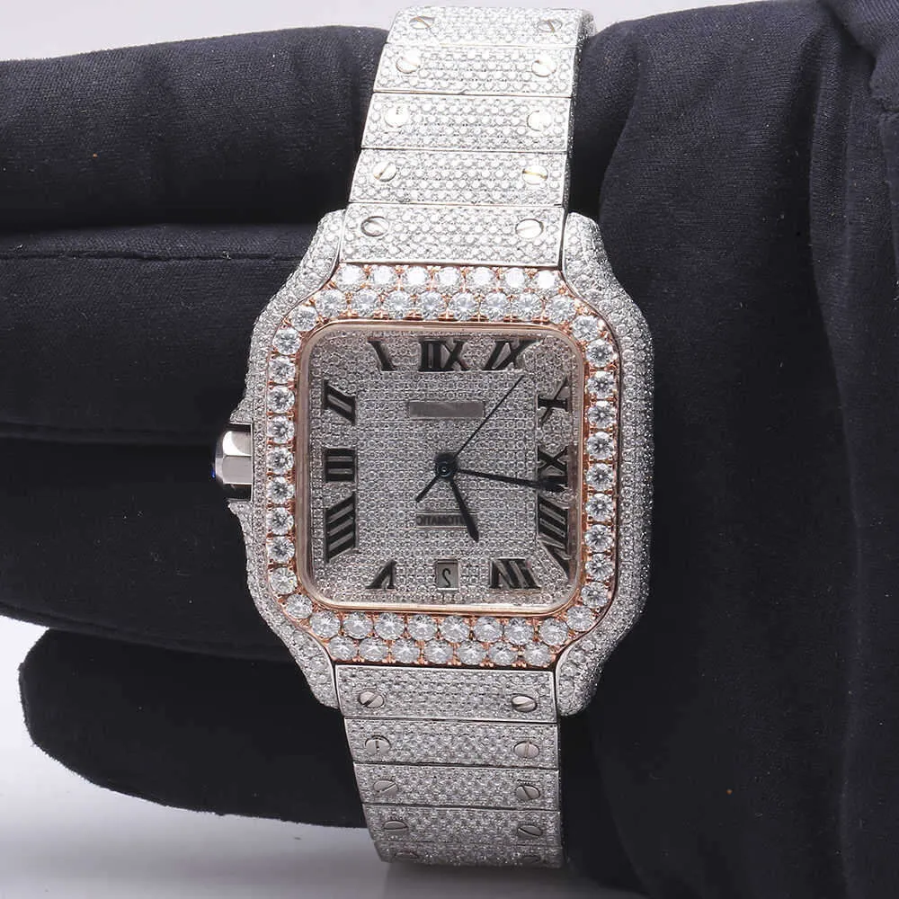 GKPQ Wristwatch 2024NEW وصول العلامة التجارية المثلجة جودة عالية جودة الذهب Sier الأصلي الهيب هوب مين القطر أوند الماس