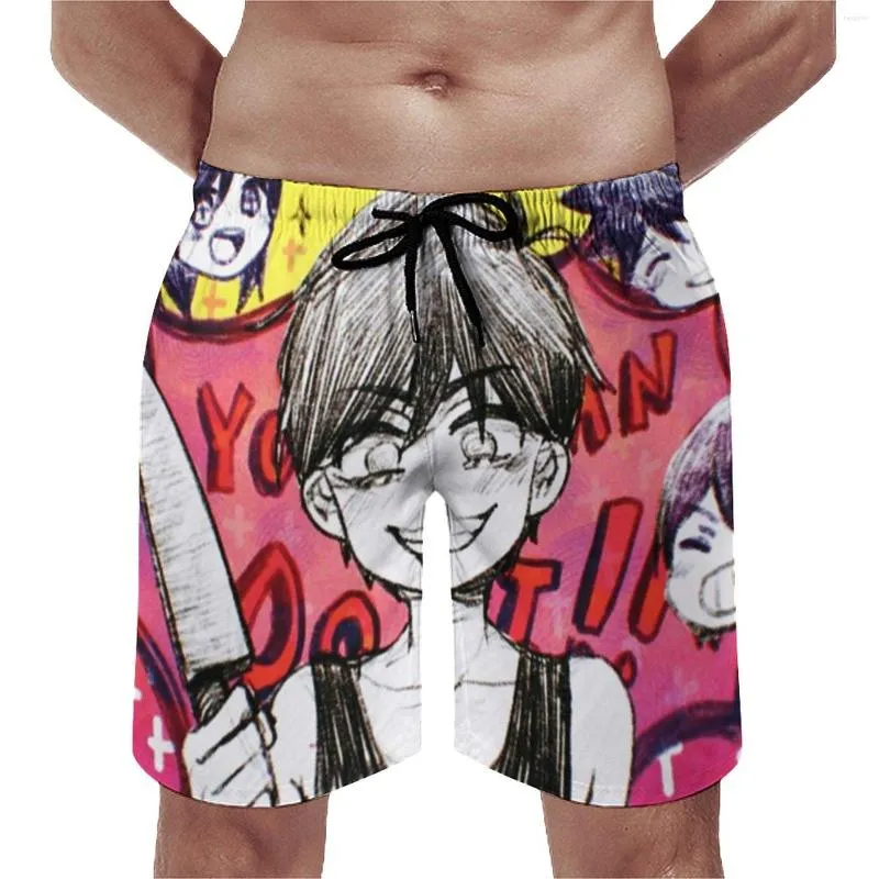 Short de planche Omori avec couteau pour homme, maillot de bain décontracté, jeu vidéo, séchage rapide, vêtements de sport, tendance, grande taille, pantalon court