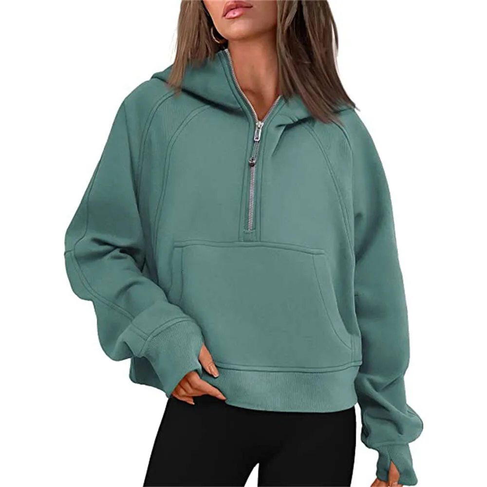 S cuba Ilululemen-08 Lemon Hoodies Sweatshirts Autumn Winter Yoga Suit Scuba Hoodie Half Zip Women's Sports Sweater Loose Gym_voghion.com