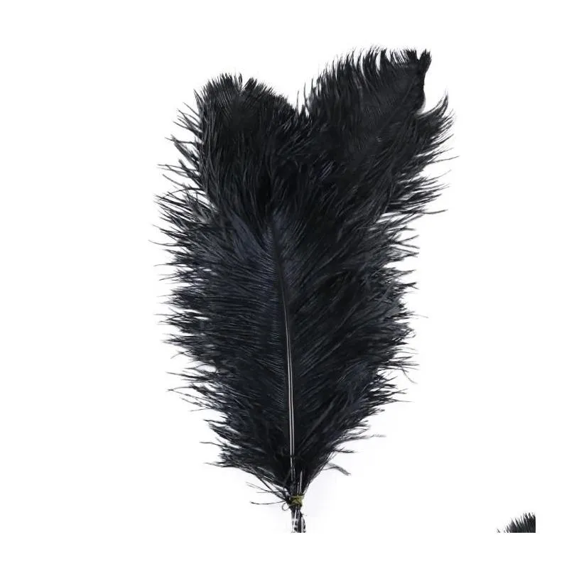 Décoration de fête 2021 Vente en gros 100pcs Plume d'autruche noire Plume pour pièce maîtresse de mariage Fourniture Feative Drop Livraison Accueil G Dhxxq