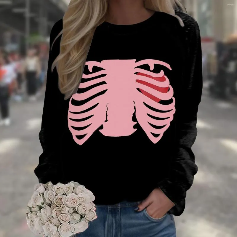 Damestruien Bedrukt Modieus Casual Lange mouwen Ronde hals Trui Trui Crop Jumper Top Grafisch joggingpak