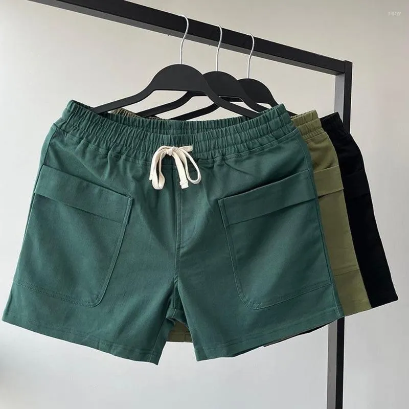 Shorts pour hommes Hommes Casual Court Été 3 Partie Longueur Taille élastique Mode Vêtements Cordon Streetwear Type de base Couleur unie