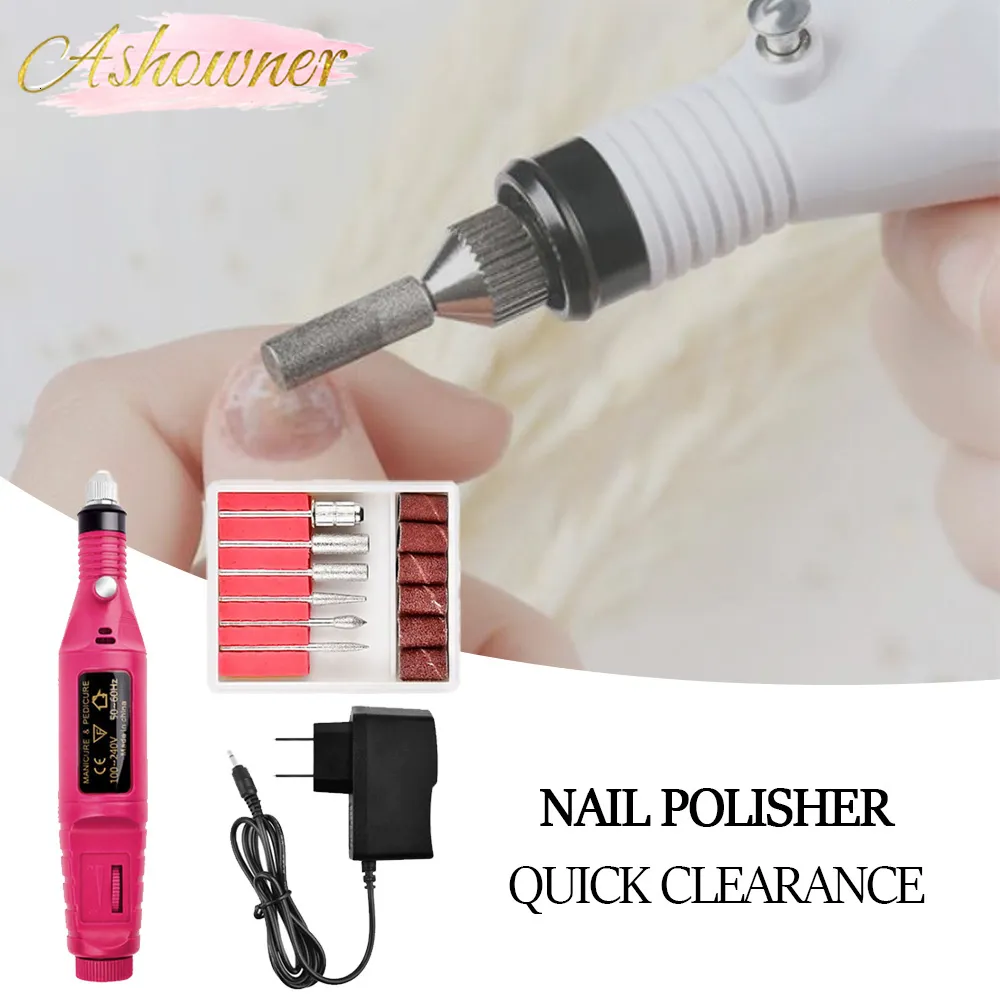 Nagelmanicureset 1 Professionele elektrische boormachine Frees Art File Grinder Grooming Kits Polish Remover 230906