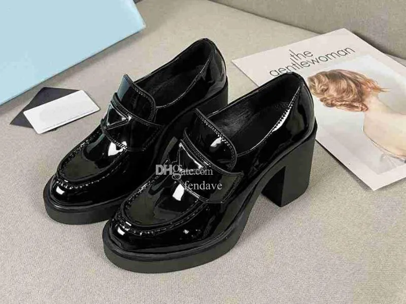 5A Dress Shoes PR5563270 CHOCOLATE BRESTAD LÄDER LOAFERS PUMPS Rabatt Desinger Shoes for Women Storlek 35-42 Fendave