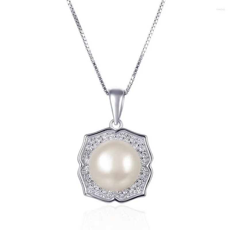 Chains Lefei Jewelry S925 Silver Fashion Trendy Elegant Luxury Diamond-set Square Pearl Pendant Necklaces For Women Party Wedding Gifts