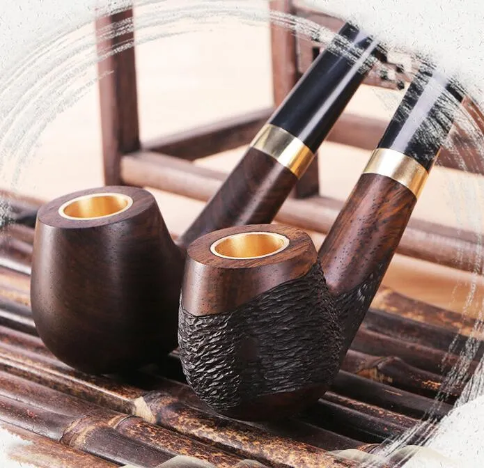 latest Solid Wood Hand Smoking Wooden Cigarette Pipe Smooth Carved Cigar tobacco Herbal Filter Pipes Bowl Accessories Tool Tube Oil Rigs