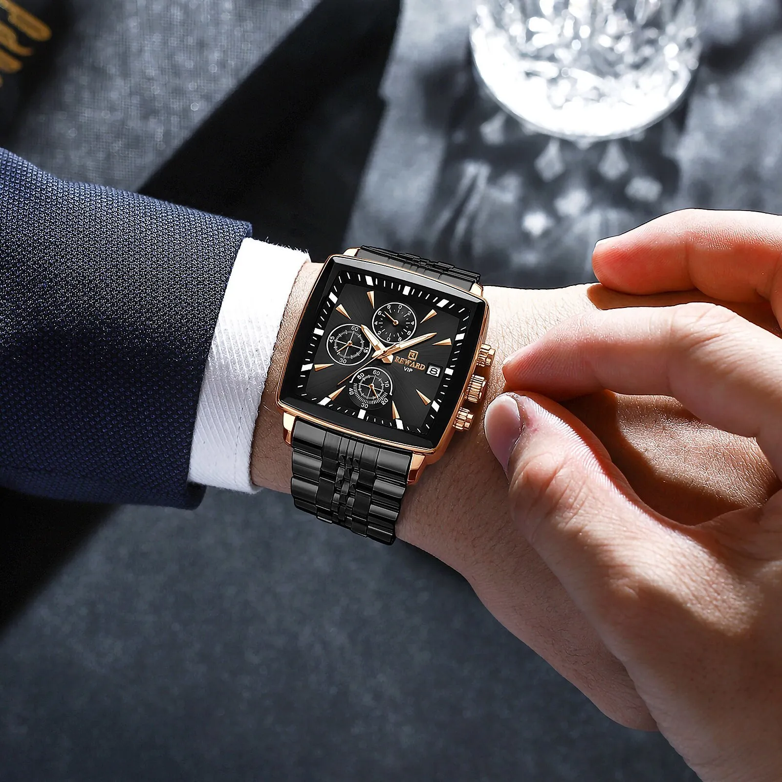 REWARD New Fashion Mens Mechanical Wristwatch Automatic Winding Stainless  Steel Waterproof Sport Wrist Watches Gift for Him - AliExpress