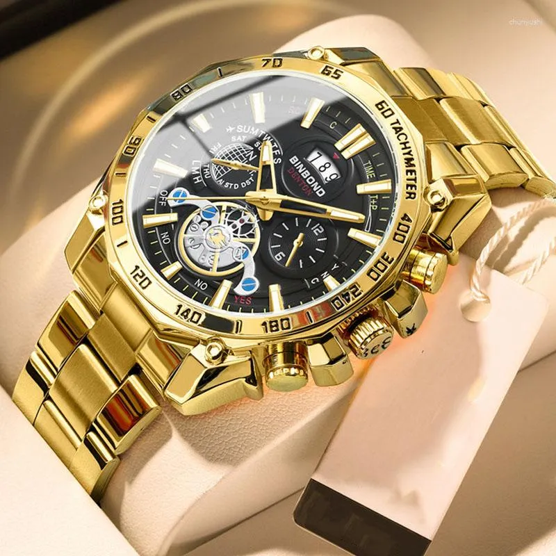 Наручные часы Роскошные мужские часы Лучший бренд Мужские наручные часы Водонепроницаемые светящиеся кварцевые мужские часы с датой Высококачественная коробка