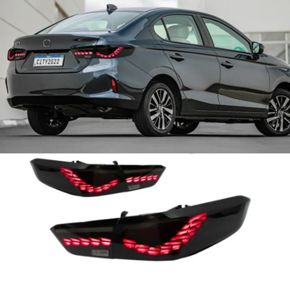 Luces traseras LED para coche Honda CITY 20 21-2023, luces traseras con señal de giro dinámica secuencial, luz trasera de freno de animación