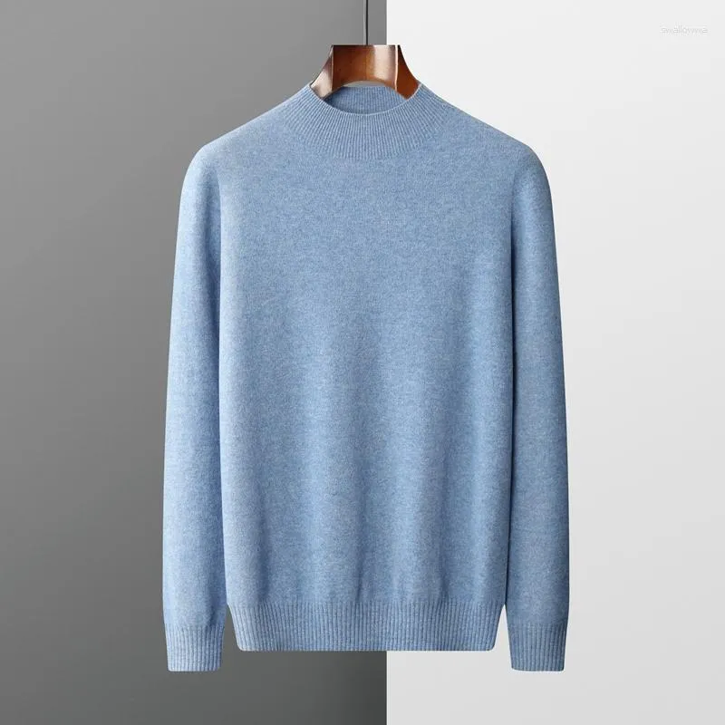 Herrtröjor halv krage fast färgtröja bekväm porslin-chic blus höst/vinter kashmir pullover