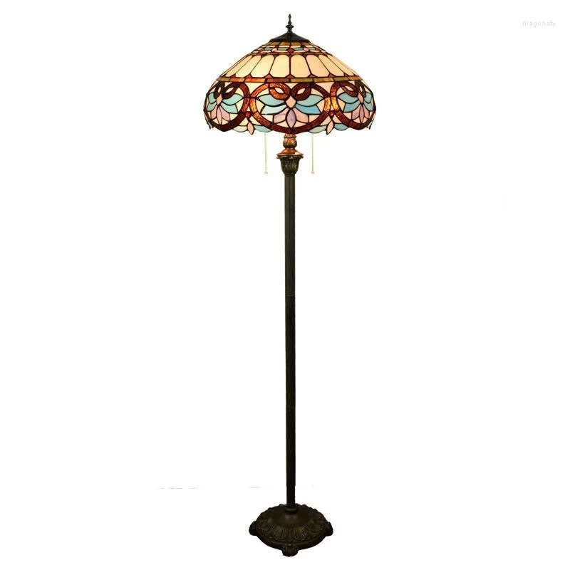 Floor Lamps European Style Balok Blue Love Retro Stained Glass Living Room Dining Bedroom Lamp