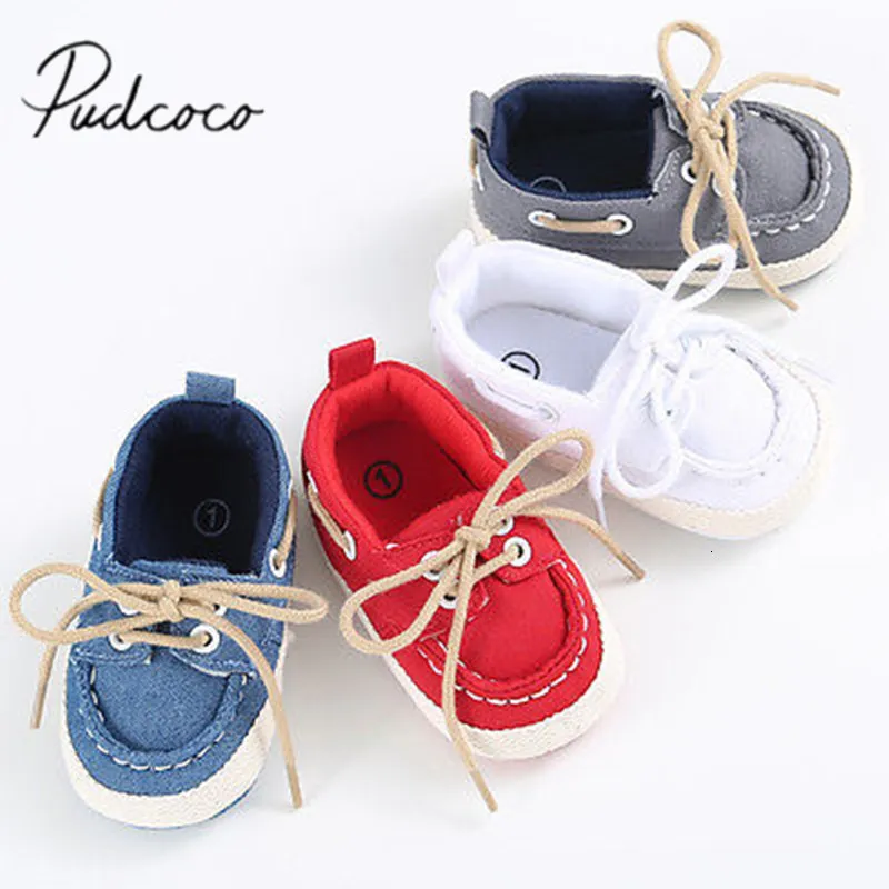 Premiers marcheurs Bébé premiers marcheurs enfant en bas âge bébé né fille garçon Denim semelle souple enfant en bas âge infantile Prewalker Sneaker Bandage chaussures 0-18 M 230906