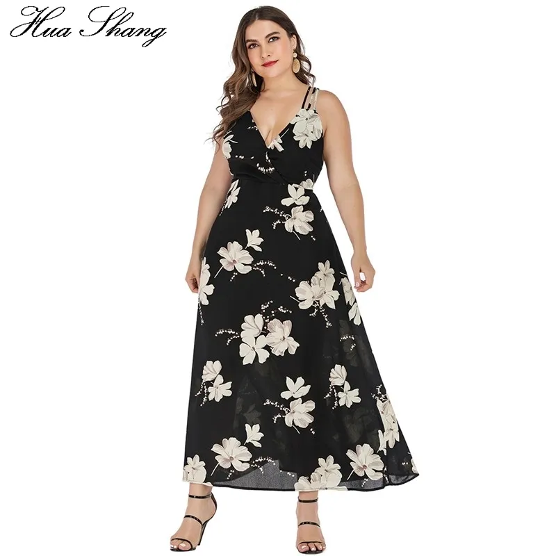 Plus size Dresses 5XL 6XL Size Women Clothing Summer Floral Print Boho Beach Dress Woman V Neck Sleeveless Backless Sexy Slip Sundress 230905