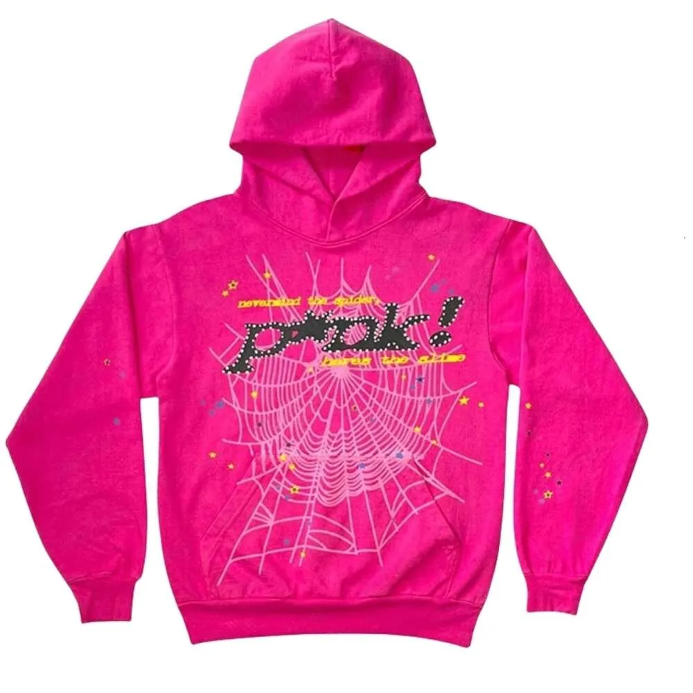 Tasarımcı Örümcek Kapüşonlu Mens Thug Young Pink 555555 Erkek Kadın Hoodie Sıcak Örümcek Net Sweatshirt Örümcek Web Grafik Sweatshirts Sakiller Hoody