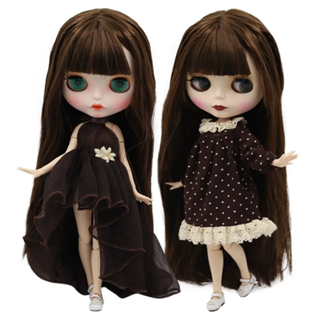 Dolls Es DBS Blyth Doll 1 6 Bjd Disesuaikan Wajah met Rambut Coklat Telanjang Sendi Tubuh voor Gadis Hadiah Mainan BL0521 230905