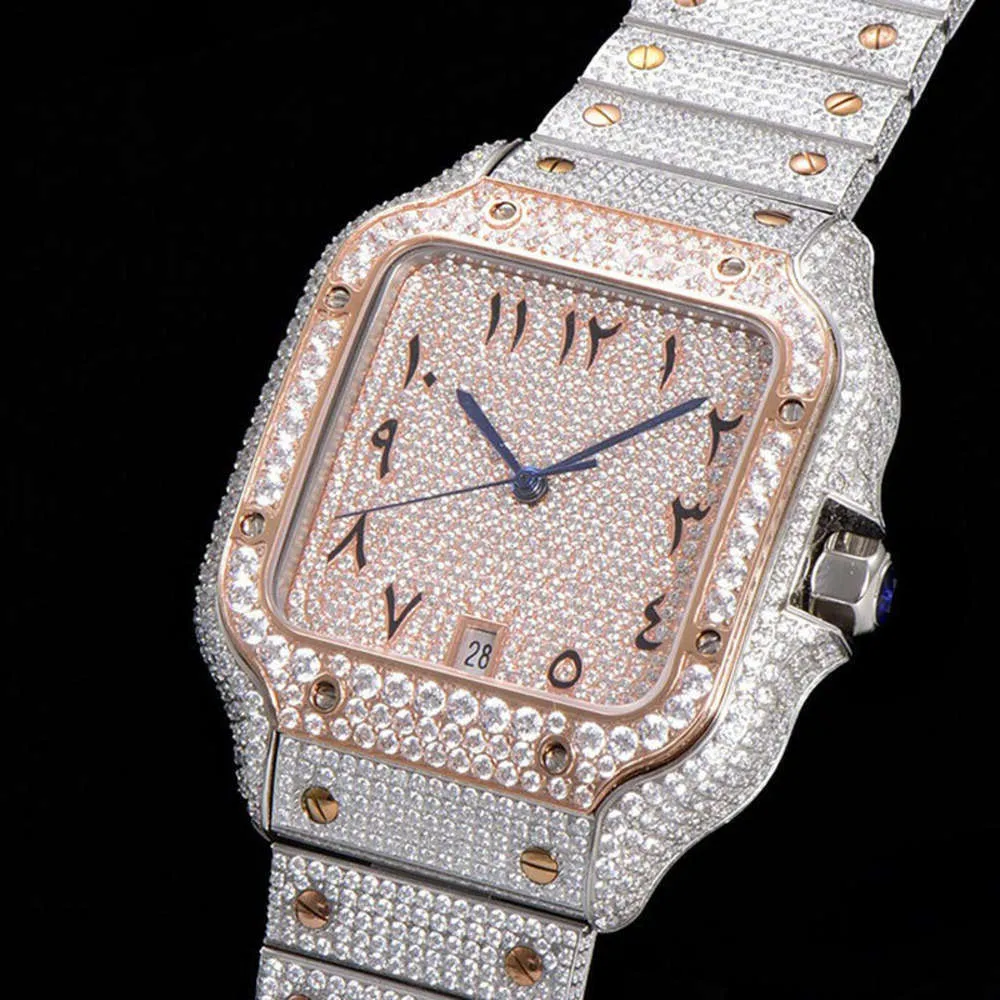 Y2F6 – montre mécanique automatique en diamant pour hommes, 40mm, avec Bracelet en acier clouté de diamants, montre-Bracelet d'affaires