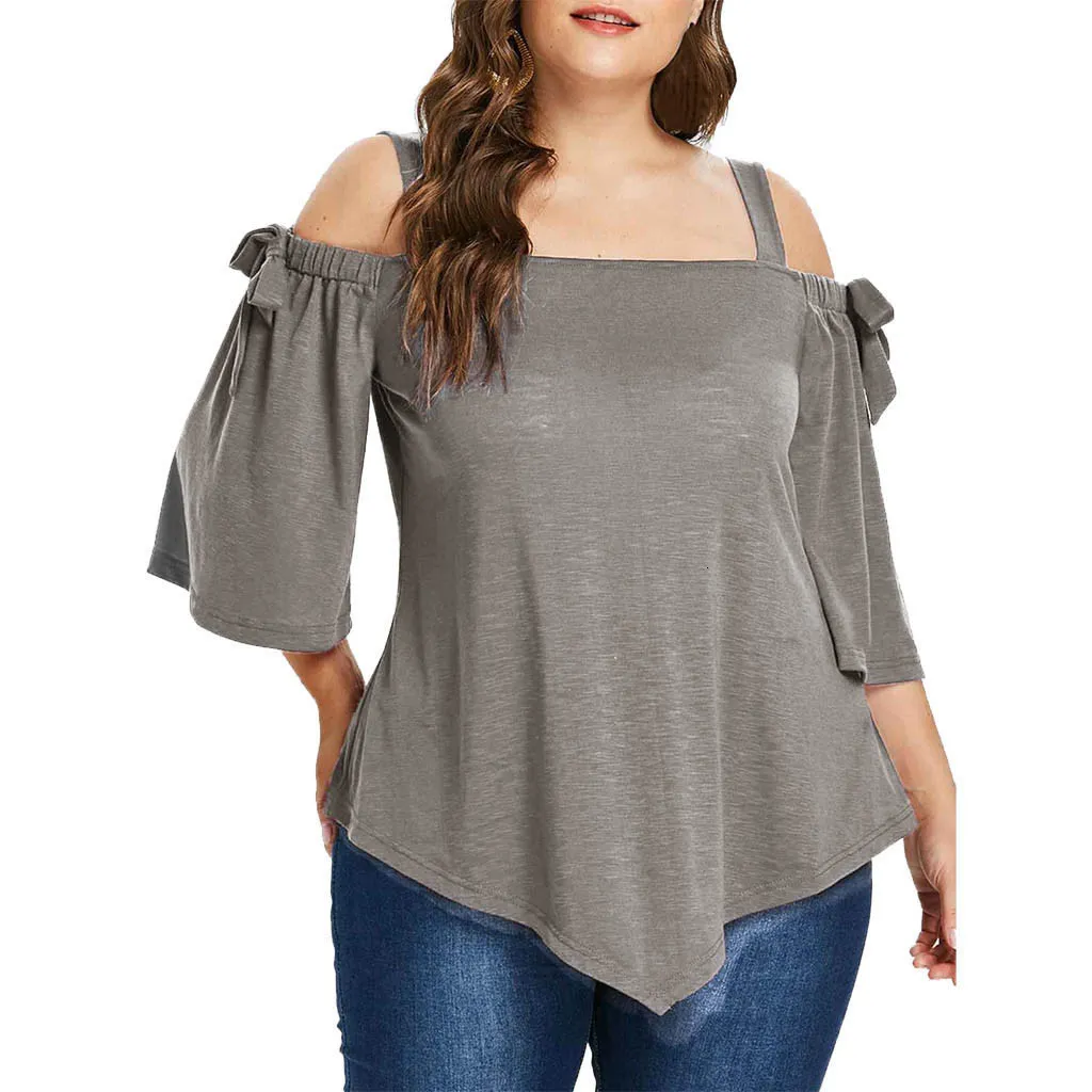 Mulheres Plus Size Camiseta Camiseta Top Casual Assimétrica Ombro Frio Tops  Arco Estético Mulheres Harajuku Camiseta Camiseta Ropa Mujer 230906 De  15,16 €