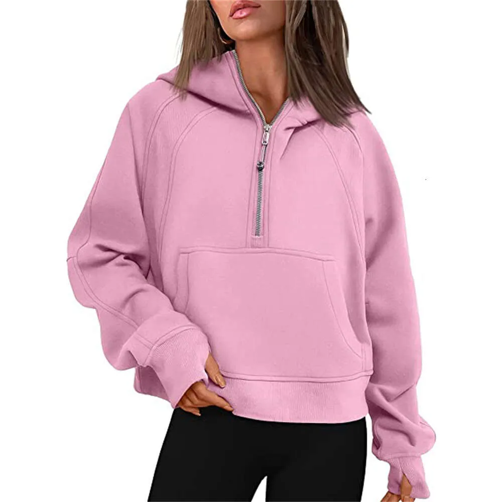 S cuba Ilululemen-08 Lemon Hoodies Sweatshirts Autumn Winter Yoga Suit Scuba Hoodie Half Zip Women's Sports Sweater Loose Gym_voghion.com