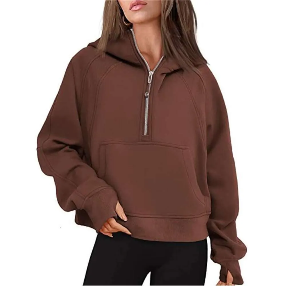 S cuba Ilululemen-08 Lemon Hoodies Sweatshirts Autumn Winter Yoga Suit Scuba Hoodie Half Zip Women's Sports Sweater Loose Gym_voghion.com