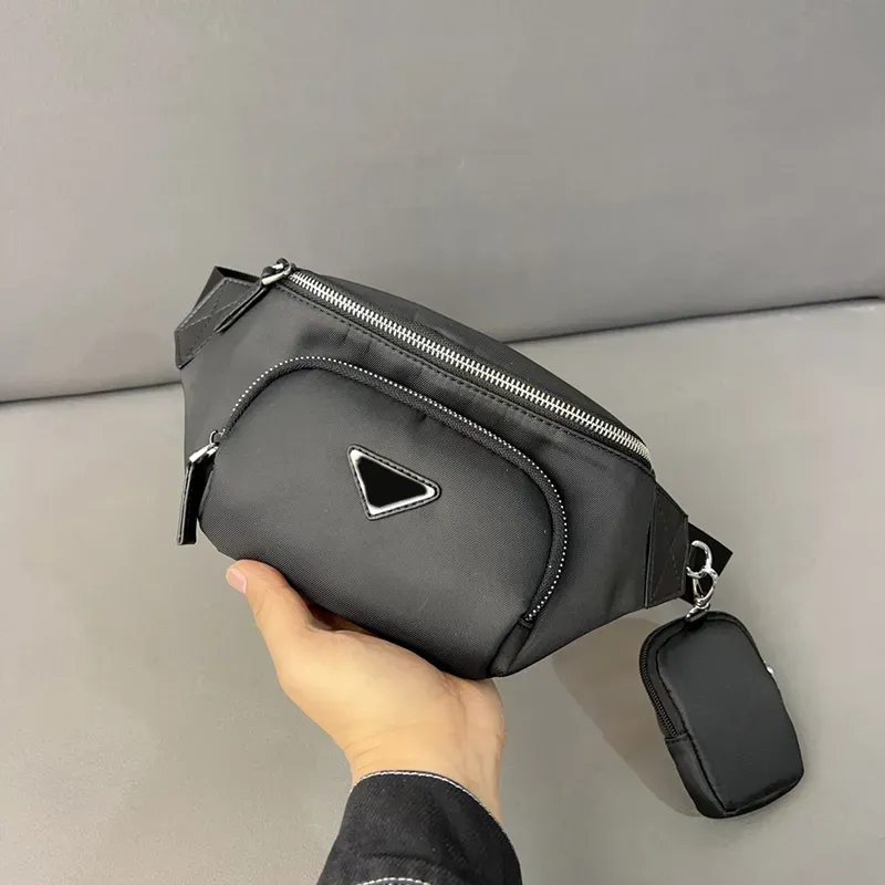 Nylon-Gürteltasche für Herren, dreieckig, Designer-Gürteltasche, Schwarz, Taillentaschen, Damen-Fannypack, Gürteltasche, Brusttasche, modische Handtaschen, Beutel, Geldbörse, Bauchtasche, Reißverschluss, Umhängetasche, 23963D