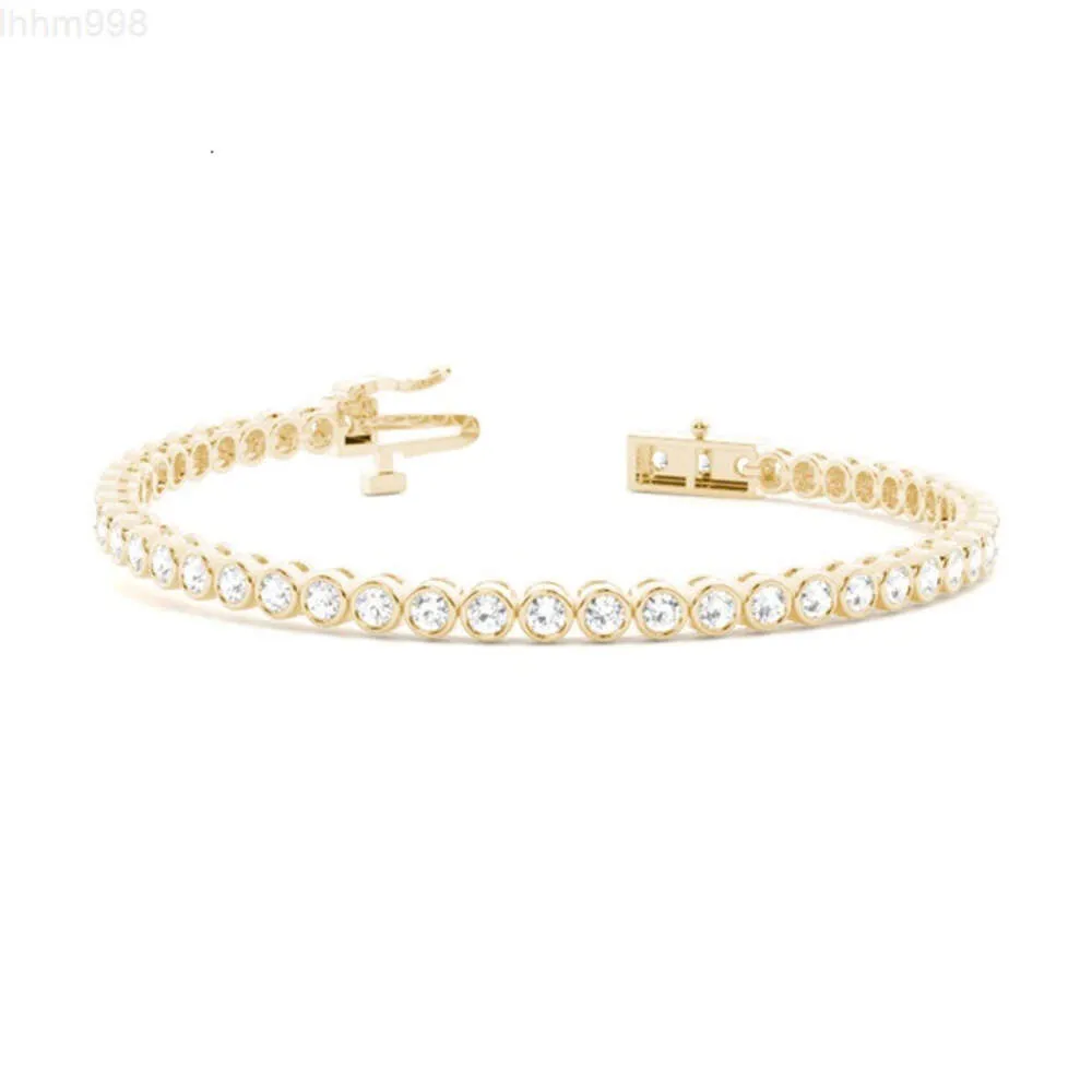 Luxurious Quality Custom Design White Solid Gold and Platinum Plated Fine Jewelry Lab Grown Diamond Tennis Bracelet
