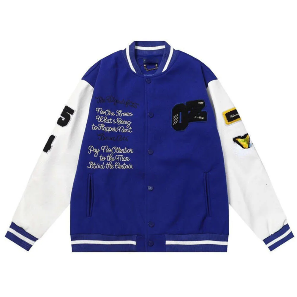 Męska kurtka designerska wełniana płaszcz Hip-Hop Baseball Jacket Kurtka kardiganowa 1v Patchwork Patchwork Campus Kurtka męska i damska haftowana kurtka wełniana