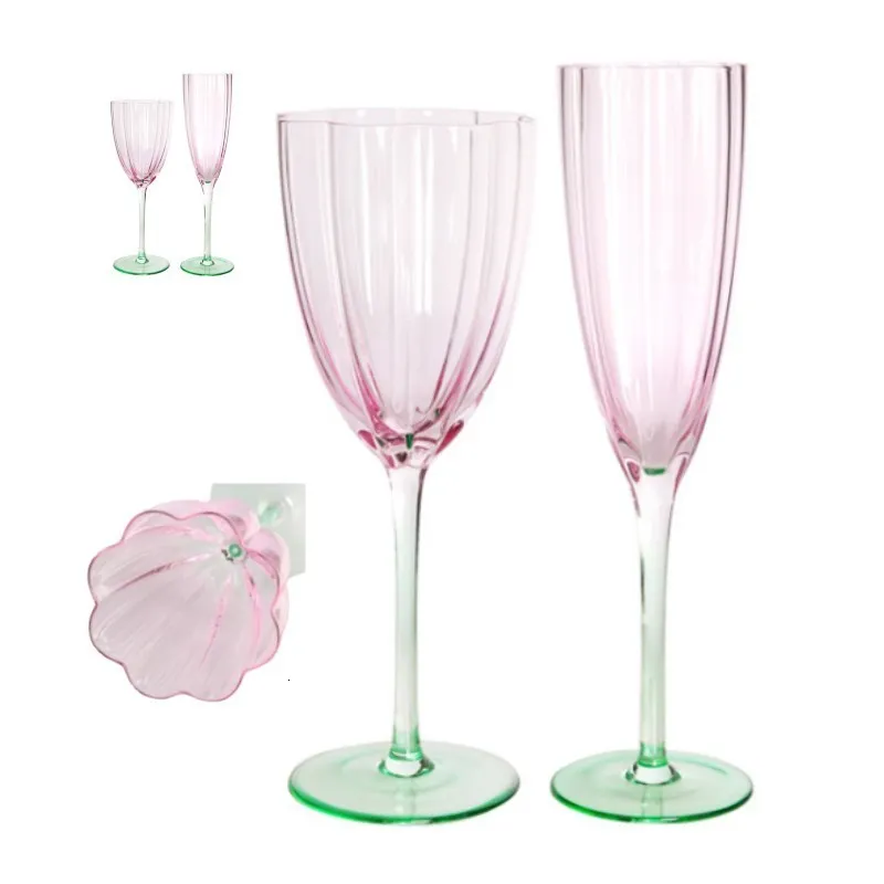 Wijnglazen Super Beauty 240-380ml Petal Veins Goblet Elegante Kunst Rode Wijn Champagne Glas Familie Restaurant Vakantie Drinkgerei Geschenkbeker 230905