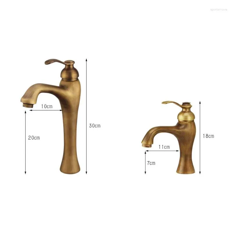 Torneiras de pia do banheiro Torneiras de bronze cor material de latão montado em água fria de cima do misturador de bacia e para baixo