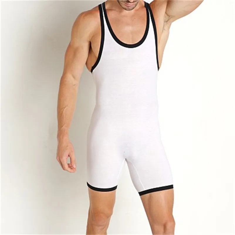 Andra sportartiklar Singlet Gulat Hitam Dan Putih Triathlon Bodysuit Besi Seragam Gym Olahraga Kebugaran Skinsuit 230905