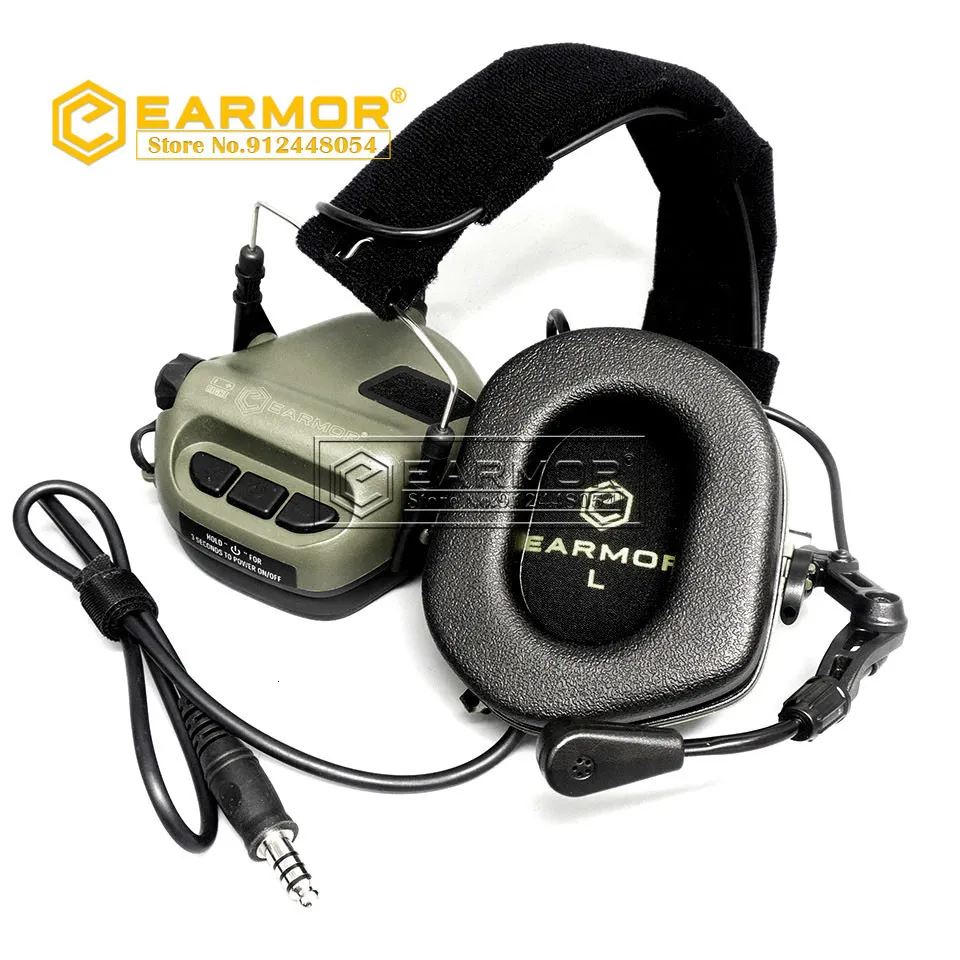 Tactical Earphone Earmor IPSC MOD4 Taktiskt headset Anti -brus Hörlurar Militär luftfart Kommunikation Soffair Earphone Shooting 230906