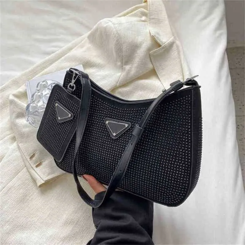 DHgate 2024 New Luxury High Quality Handbag Top Design Bags Hot Bright Style Simple Full Armpit Wallet Two Piece Set Bags Luggage Accessories