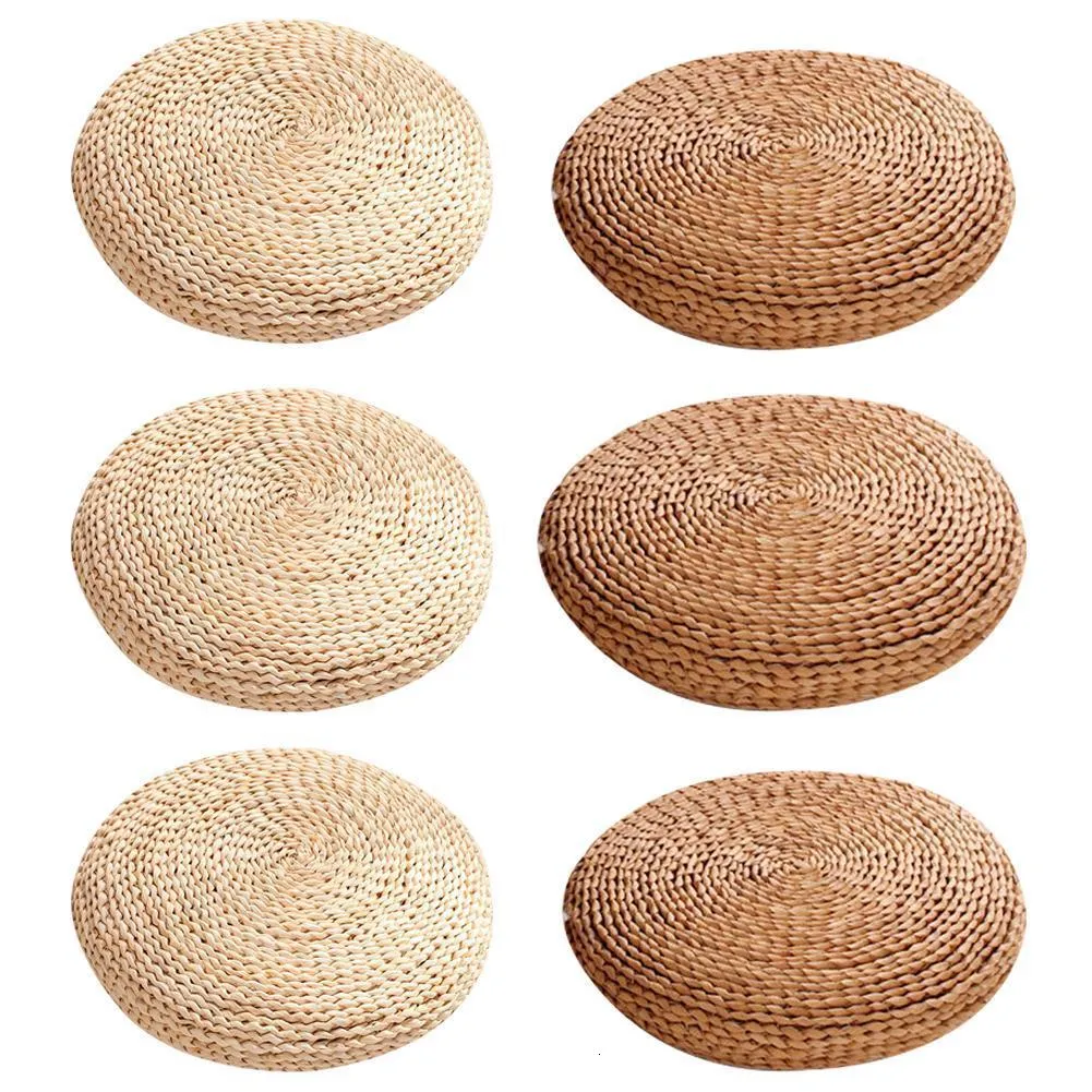 Cushion/Decorative Pillow Tatami Futon Meditation Cushion Thickening Yoga Circle Corn Husk Straw Braid Mat Japanese Style Cushion With Silk Wadding 230905