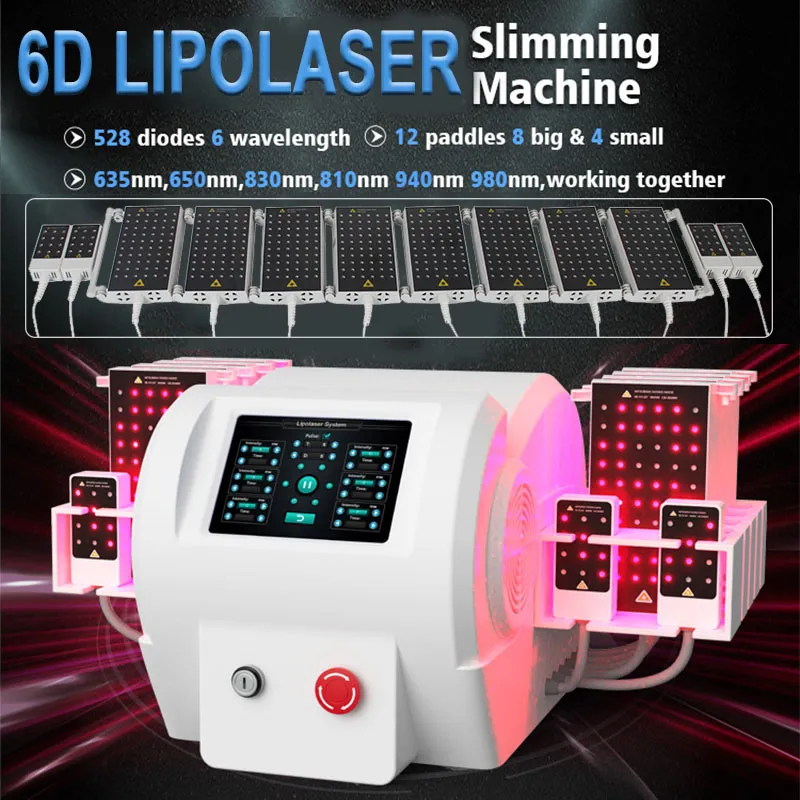 Forma Lipo Laser Terapia Redução de Gordura Contorno Corporal Aperto de Pele 6D Lipolaser Máquina de Emagrecimento